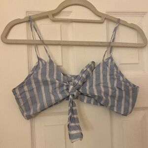 Striped Blue and White crop top